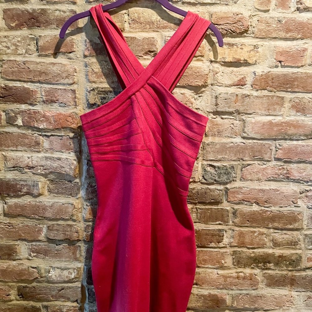 Super sexy red Halston Heritage bodycon dress size M